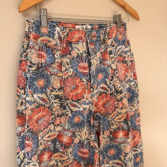 RARE We The Free Floral Patterned Wide Leg Jeans - Picture 3 of 7